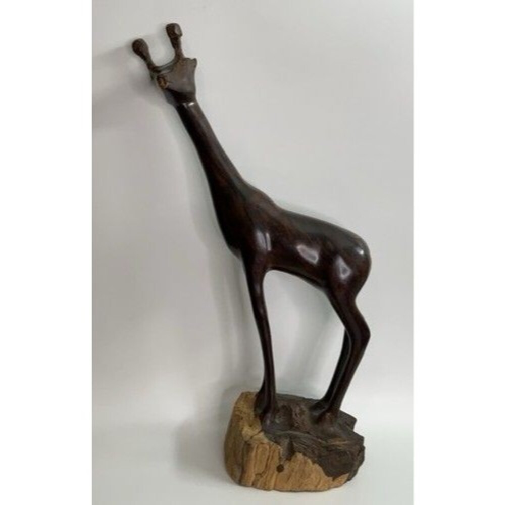 VTG Handmade African Tribal Heritage Home DecorGiraffe Giant Figurine‎ 18"Tall